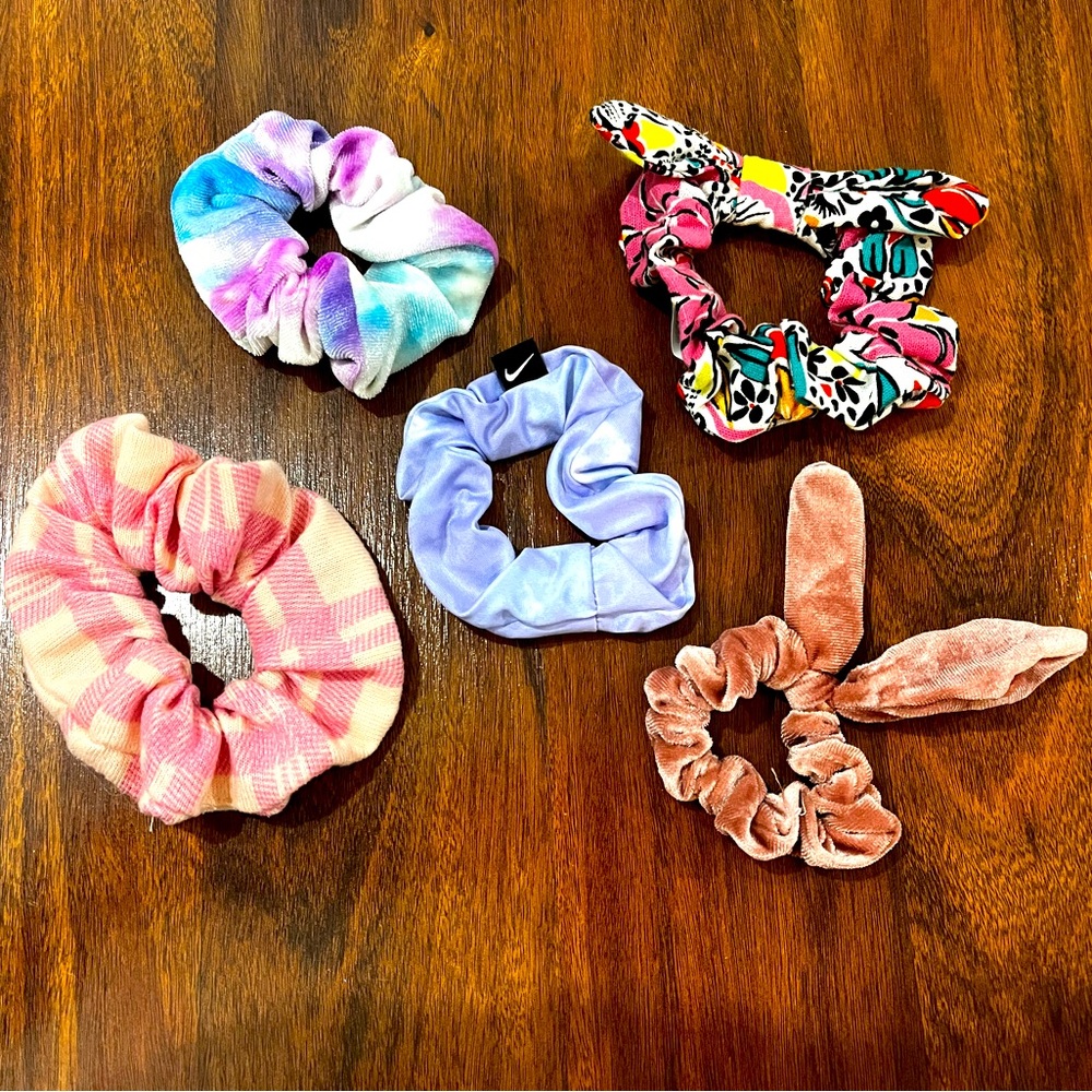 Lot of Colorful Kids Scrunchies
